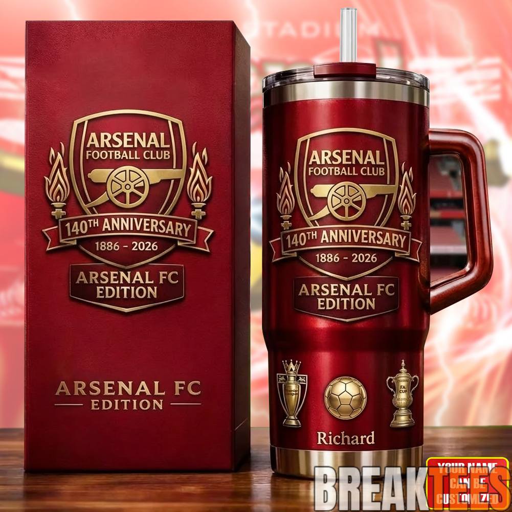Arsenal 140th Anniversary Custom YETI Tumbler - Adult & Kids T-Shirts, Sweatshirts & Hoodies apparel design preview 1