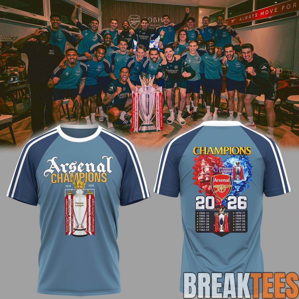 Arsenal Premier League Champions 25-26 - Adult & Kids T-Shirts, Sweatshirts & Hoodies apparel design preview 1