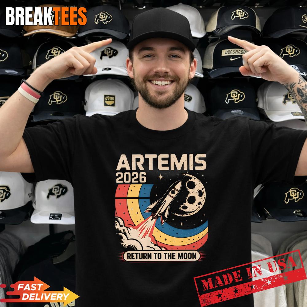 Artemis II Launch Back to The Moon 2026 - Adult & Kids T-Shirts, Sweatshirts & Hoodies apparel design preview 1