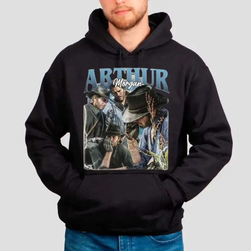 Arthur Morgan Vintage Red D*Ad Redemption Movies - Adult & Kids T-Shirts, Sweatshirts & Hoodies apparel design preview 1