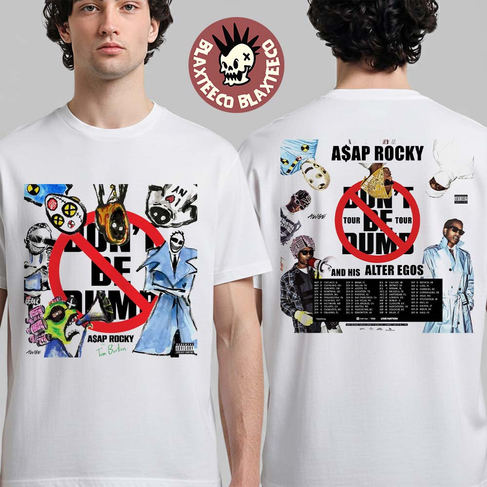 Asap Rocky Don't Be Dumb Tour 2026 North America UK - Adult & Kids T-Shirts, Sweatshirts & Hoodies apparel design preview 1