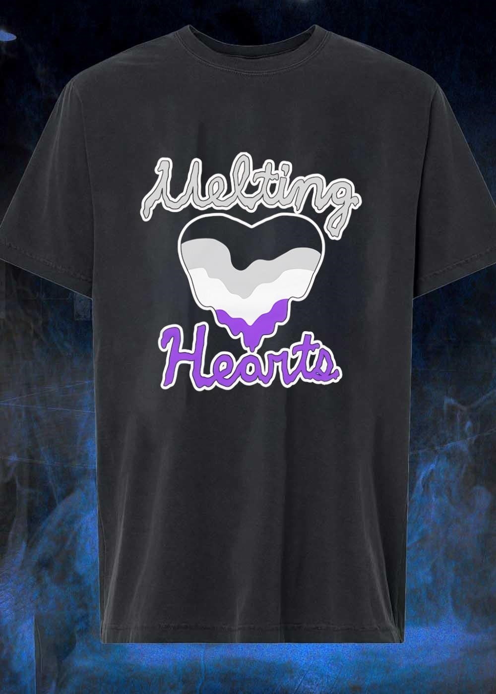Asexual Pride Melting Hearts Flag - Adult & Kids T-Shirts, Sweatshirts & Hoodies apparel design preview 1