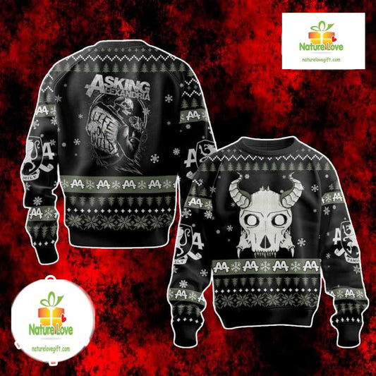 Asking Alexandria Rock Band Holiday Outfit Music Fans Ugly Christmas Sweater - Holiday Gift product image