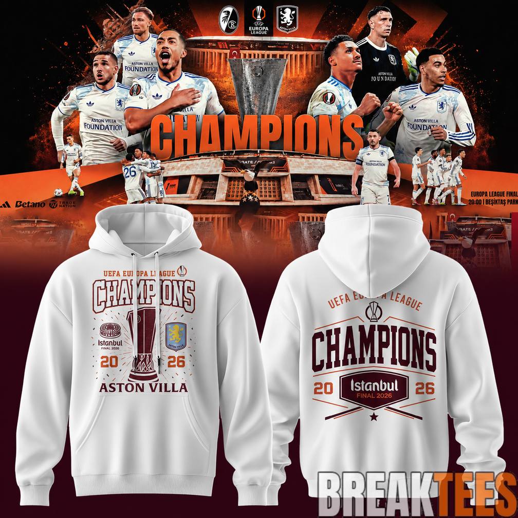 Aston Villa UEFA Europa League Champions 25-26 Claret - Adult & Kids T-Shirts, Sweatshirts & Hoodies apparel design preview 1
