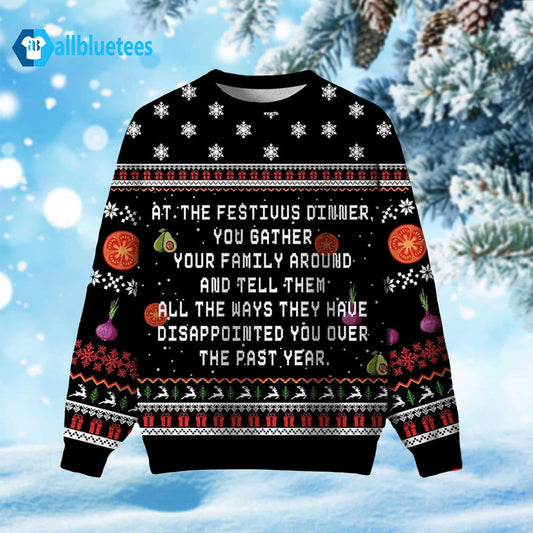 At The Festivus Dinner Ugly Christmas Sweater - Holiday Gift product image