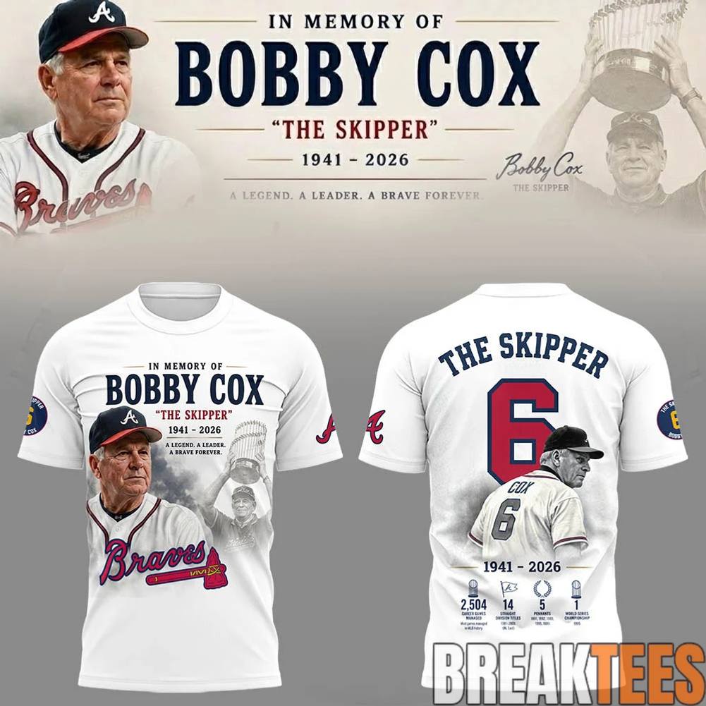 Atlanta Braves Remembering Bobby Cox The Legendary - Adult & Kids T-Shirts, Sweatshirts & Hoodies apparel design preview 1