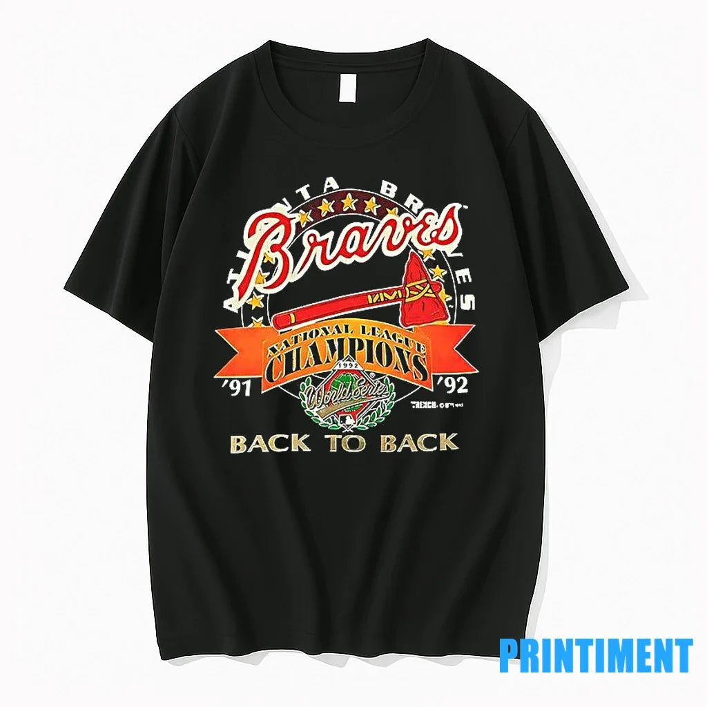 Atlanta Braves Back To National League Champions - Adult & Kids T-Shirts, Sweatshirts & Hoodies apparel design preview 1