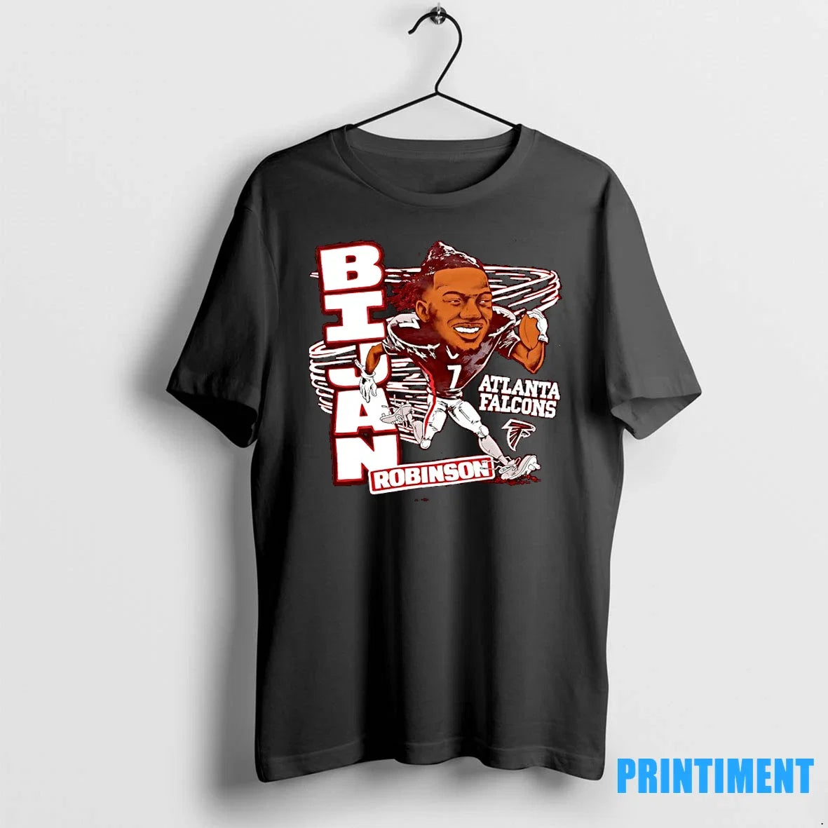 Atlanta Falcons Bijan Robinson Caricature Signature - Adult & Kids T-Shirts, Sweatshirts & Hoodies apparel design preview 1