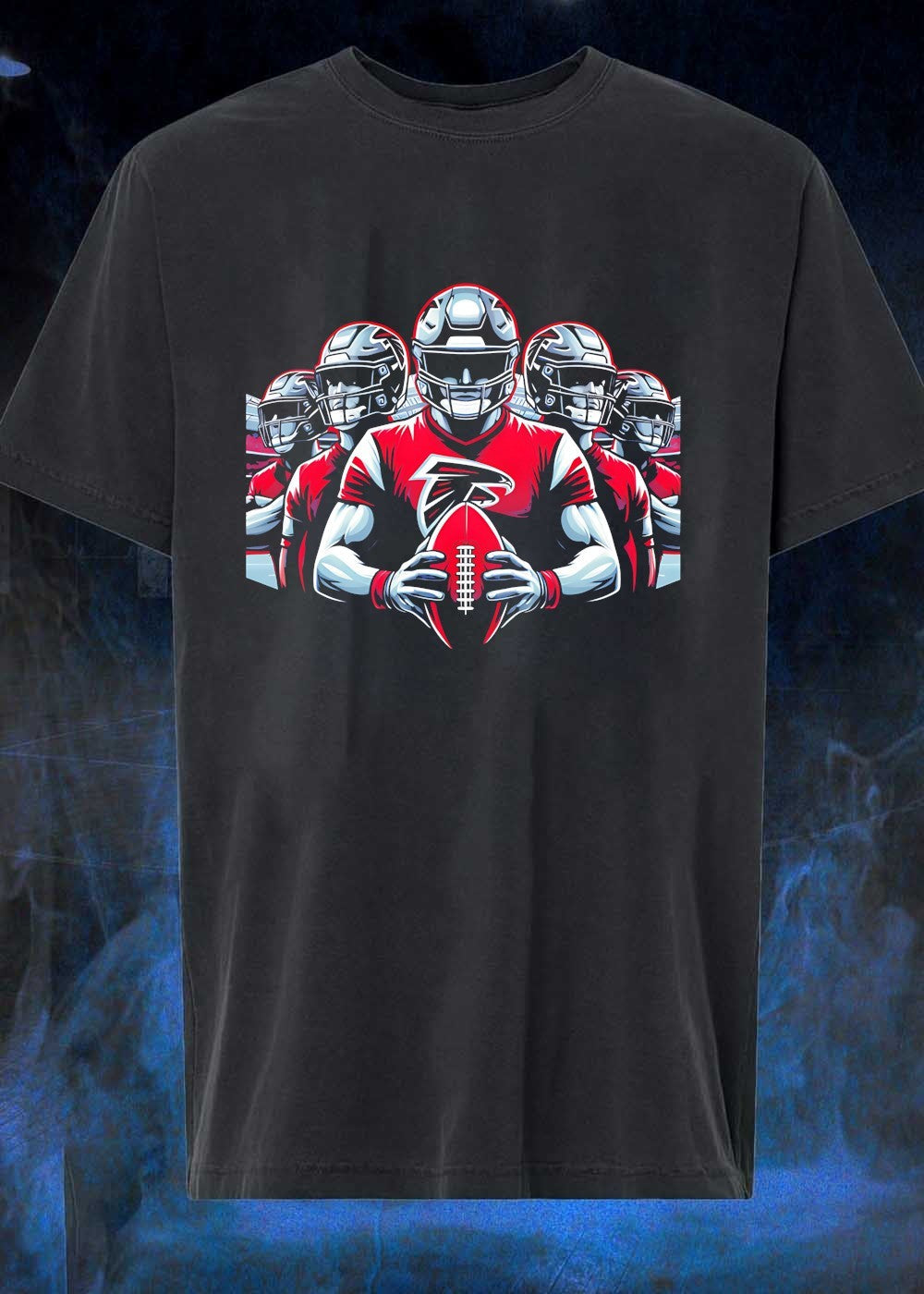Atlanta Falcons Football Players Holding Ball Red - Adult & Kids T-Shirts, Sweatshirts & Hoodies apparel design preview 1
