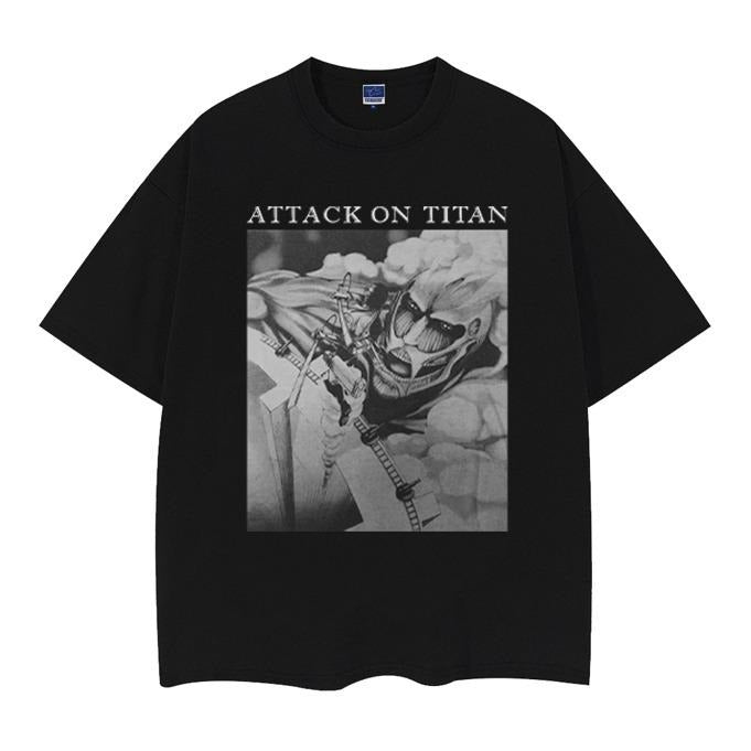 Attack Titan "Gaze" Vintage Anime 100% Cotton - Adult & Kids T-Shirts, Sweatshirts & Hoodies apparel design preview 1