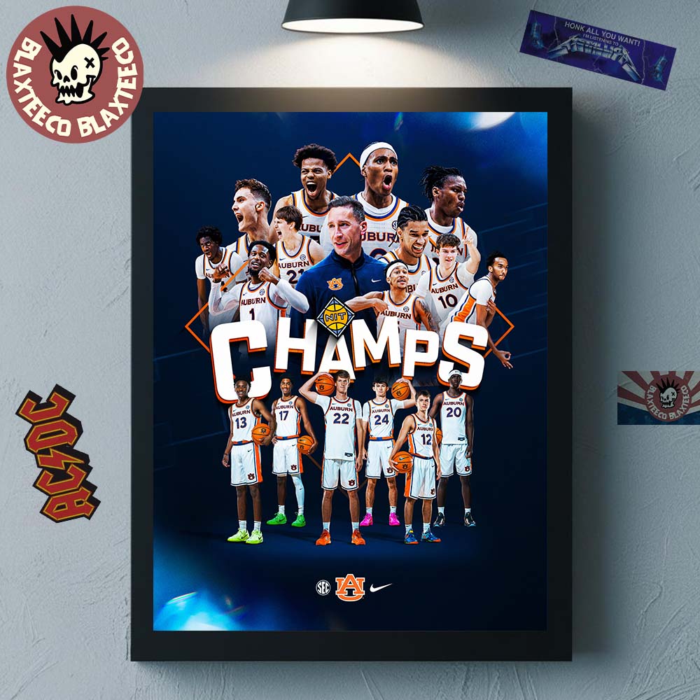 Auburn Tigers Men's Basketball 2026 NIT Champions - Adult & Kids T-Shirts, Sweatshirts & Hoodies apparel design preview 1