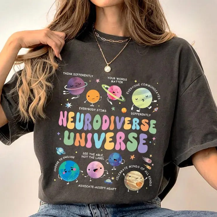 Autism Awareness Neurodiverse Universe Sped Teacher R - Adult & Kids T-Shirts, Sweatshirts & Hoodies apparel design preview 1