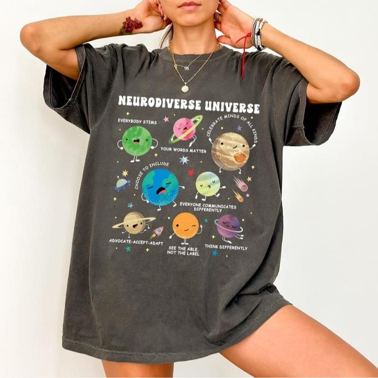 Autism Awareness Neurodiverse Universe Space - Adult & Kids T-Shirts, Sweatshirts & Hoodies apparel design preview 1