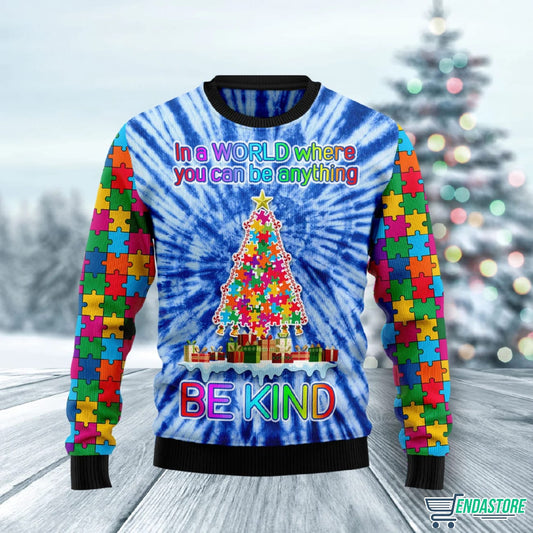 Autism Christmas Tree 3D Ugly Christmas Sweater - Holiday Gift product image