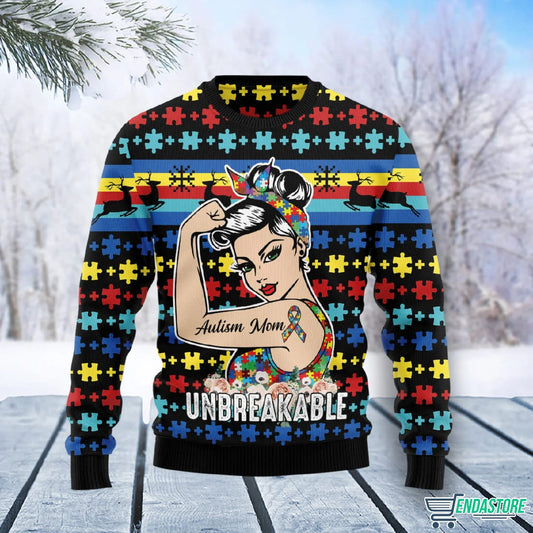 Autism Mom 3D Ugly Christmas Sweater - Holiday Gift product image