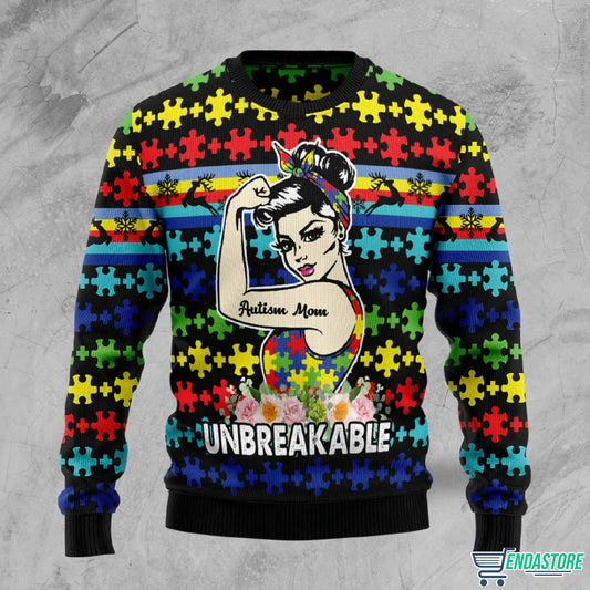 Autism Mom UnBreakable 3D Ugly Christmas Sweater - Holiday Gift product image