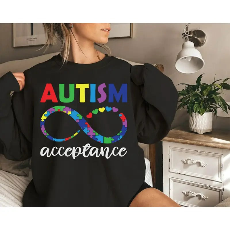 Autism Her Him Awareness Month Acceptance Person - Adult & Kids T-Shirts, Sweatshirts & Hoodies apparel design preview 1