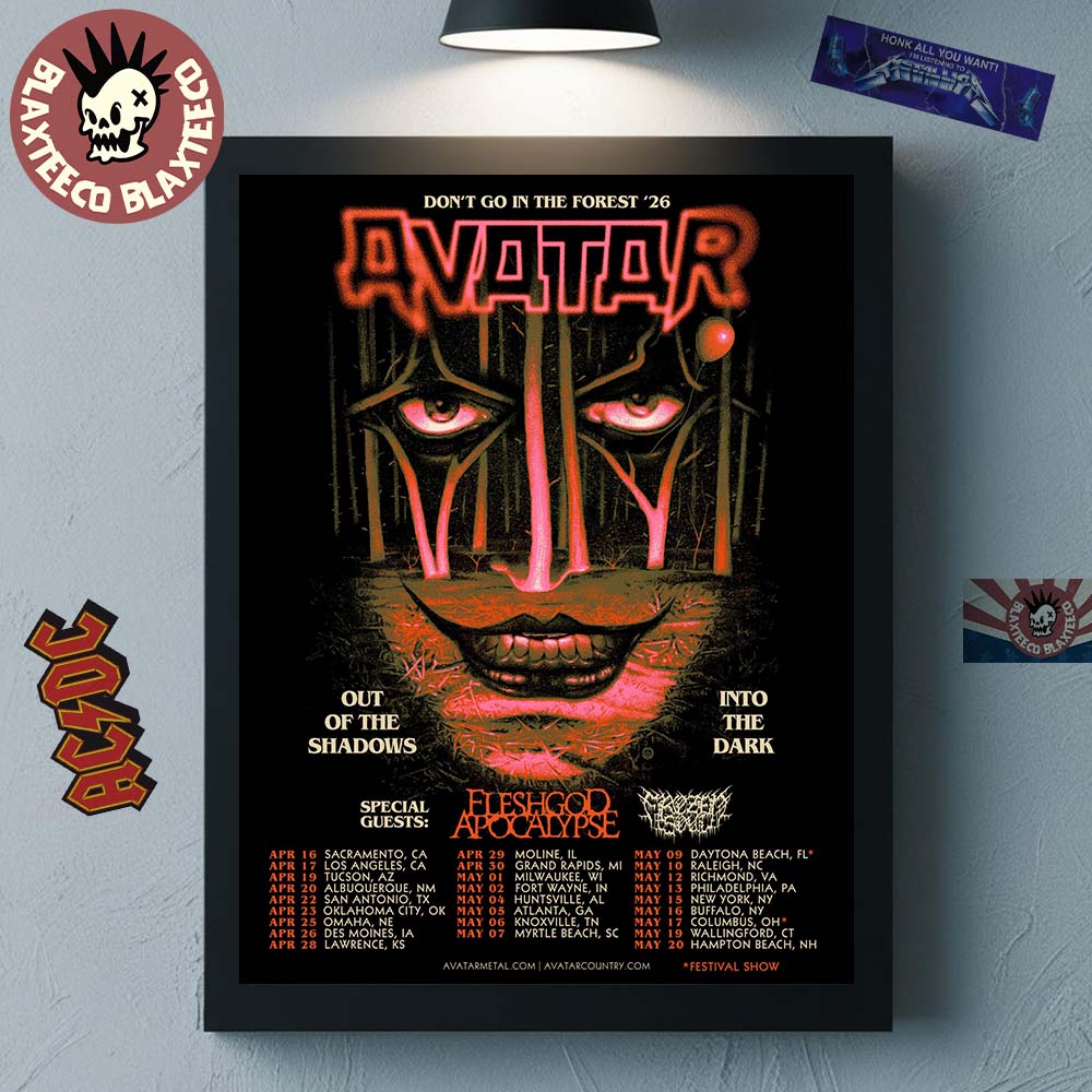 Avatar Don't Go In The Forest 2026 North America Tour - Adult & Kids T-Shirts, Sweatshirts & Hoodies apparel design preview 1