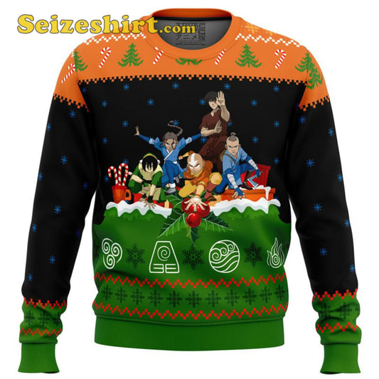 Avatar the Last Airbender On the Chimney Top Day Ugly Christmas Sweater - Holiday Gift product image
