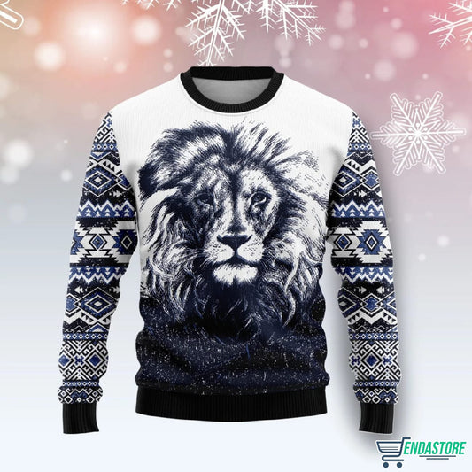 Awesome Lion 3D Ugly Christmas Sweater - Holiday Gift product image