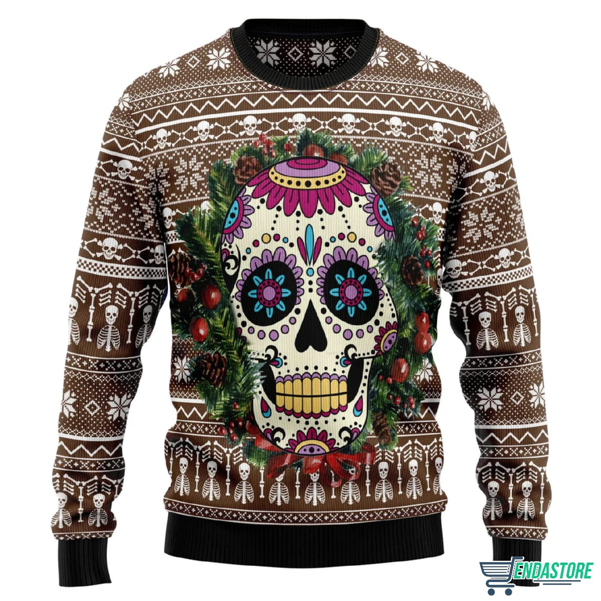 Awesome Sugar Skull 3D Ugly Christmas Sweater - Holiday Gift product image