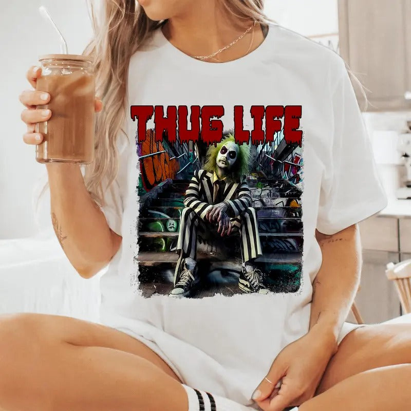 B.Eetle Juice Thug Life Michae.L Keat0n Halloween - Adult & Kids T-Shirts, Sweatshirts & Hoodies apparel design preview 1