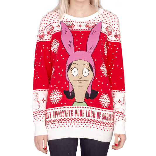 Women's Bobs Burgers Louise Appreciate your Lack of Sarcasm Ugly Christmas Sweater - Holiday Gift product image