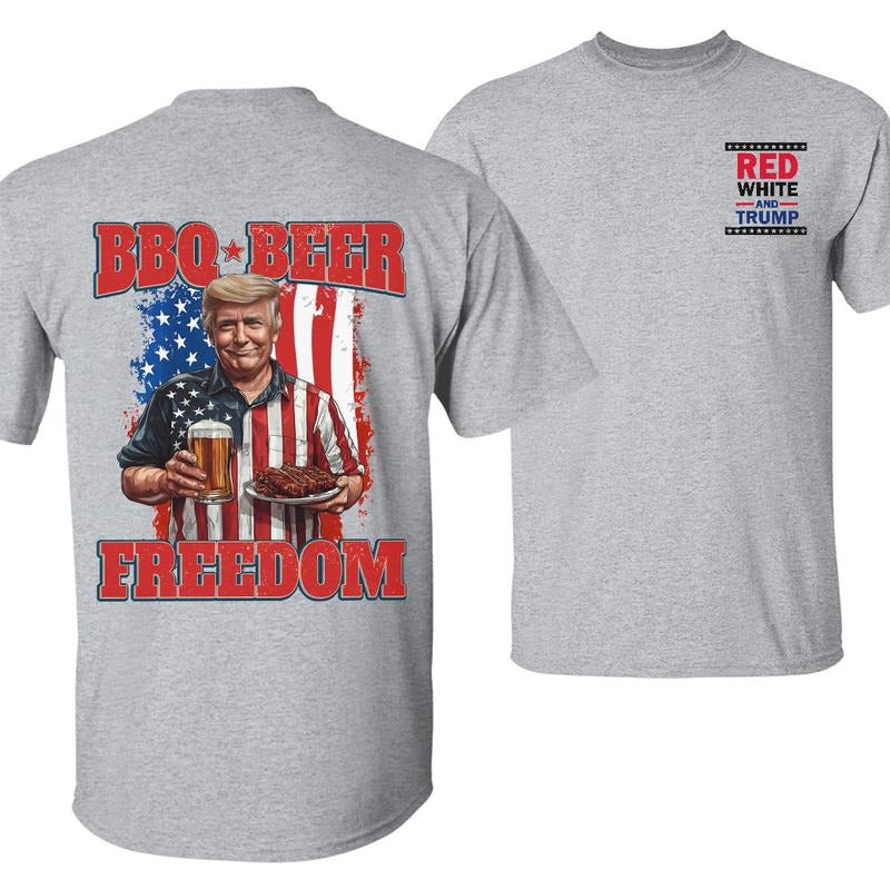 BBQ Beer Freedom Patriotic Independence Day American - Adult & Kids T-Shirts, Sweatshirts & Hoodies apparel design preview 1