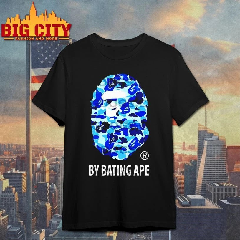 BY Bathing Ape Bape Blue Camo Big Head - Adult & Kids T-Shirts, Sweatshirts & Hoodies apparel design preview 1