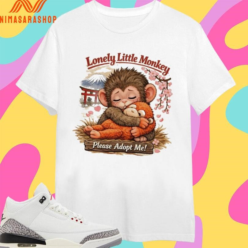 Baby Monkey Punch Lonely Little Please Adopt Me - Adult & Kids T-Shirts, Sweatshirts & Hoodies apparel design preview 1