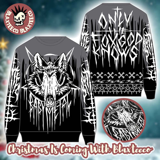 Babymetal Holiday Merch Only The Fox God Knows Fox God Christmas Holiday Knit Christmas Sweater - Holiday Gift product image