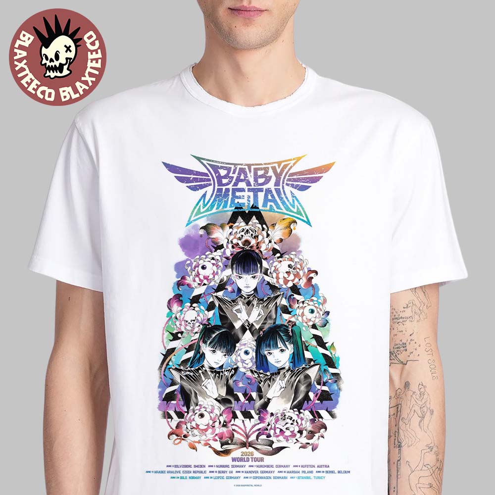 Babymetal World Tour 2026 UK And EU Merch Poster - Adult & Kids T-Shirts, Sweatshirts & Hoodies apparel design preview 1