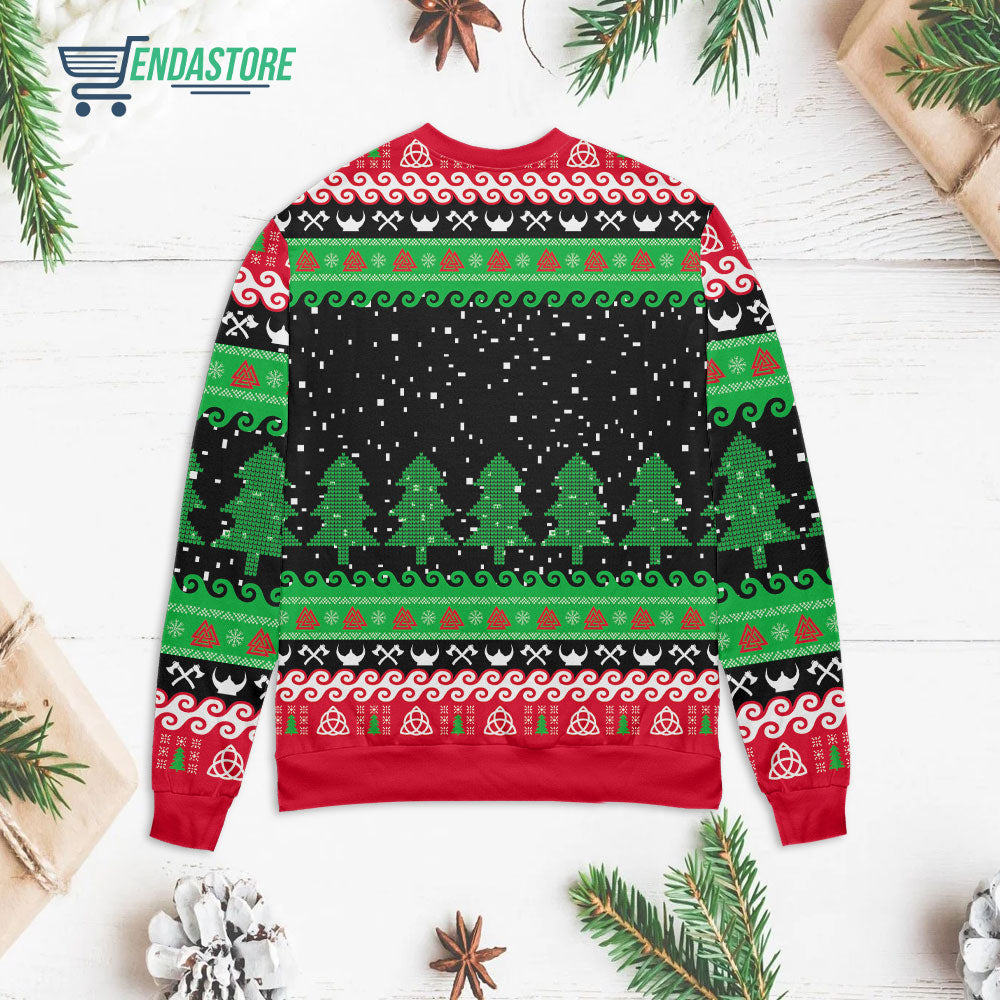 Deck the halls with skulls bodies 3D Christmas Sweater - Holiday Gift product image 2