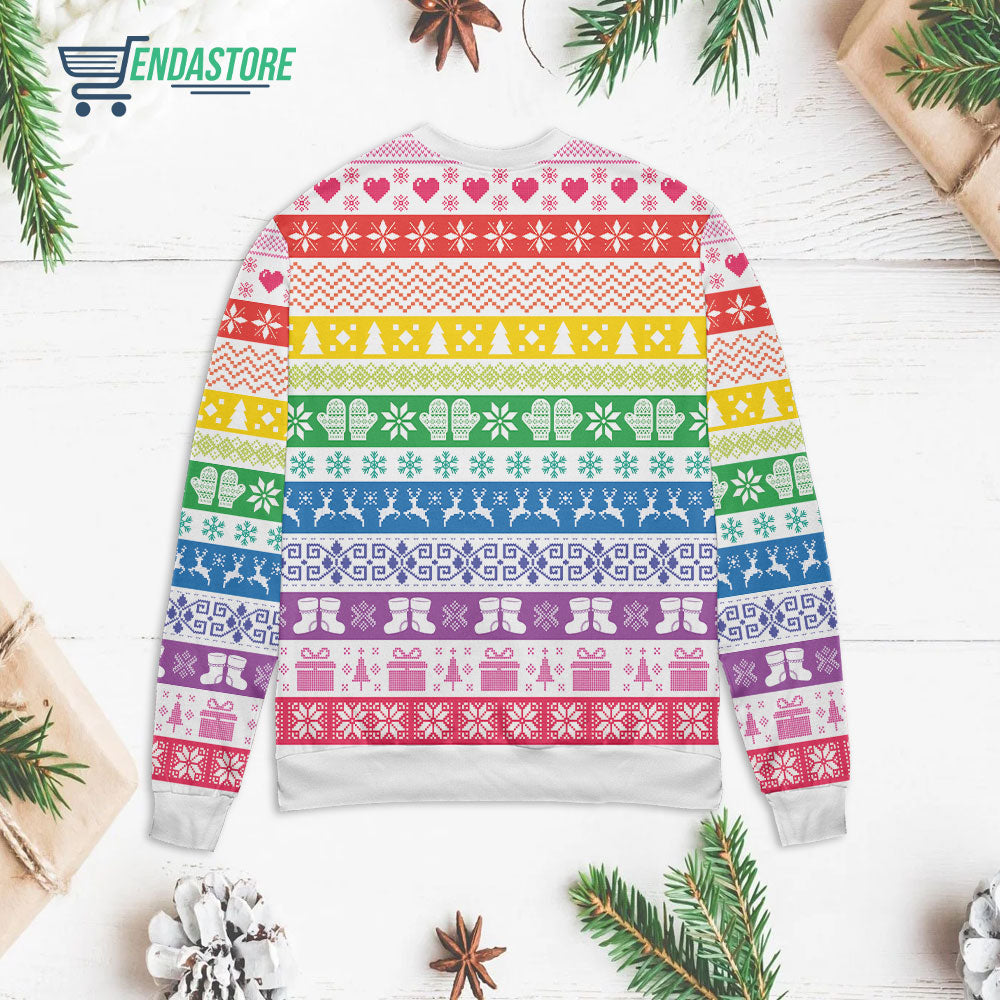Rainbow cozy holiday pattern 3D Christmas Sweater - Holiday Gift product image 2