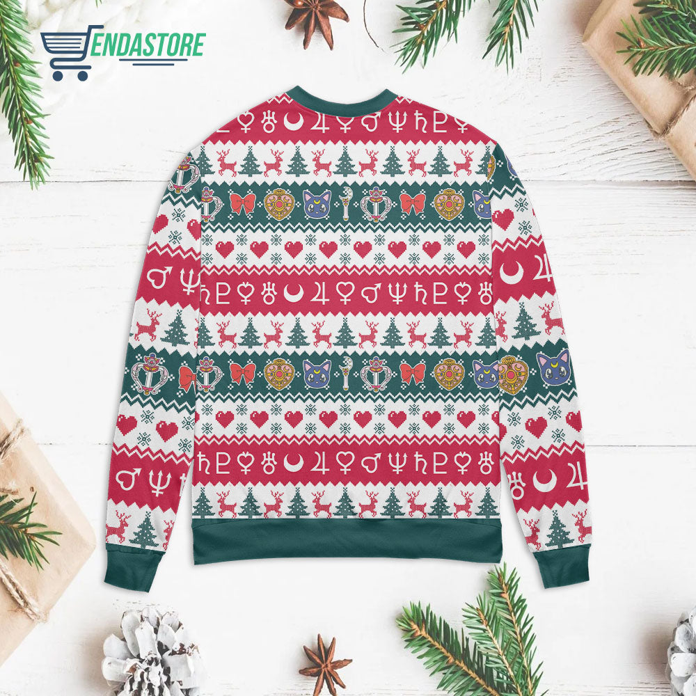 Sailor Moon sitting on Moon 3D Christmas Sweater - Holiday Gift product image 2