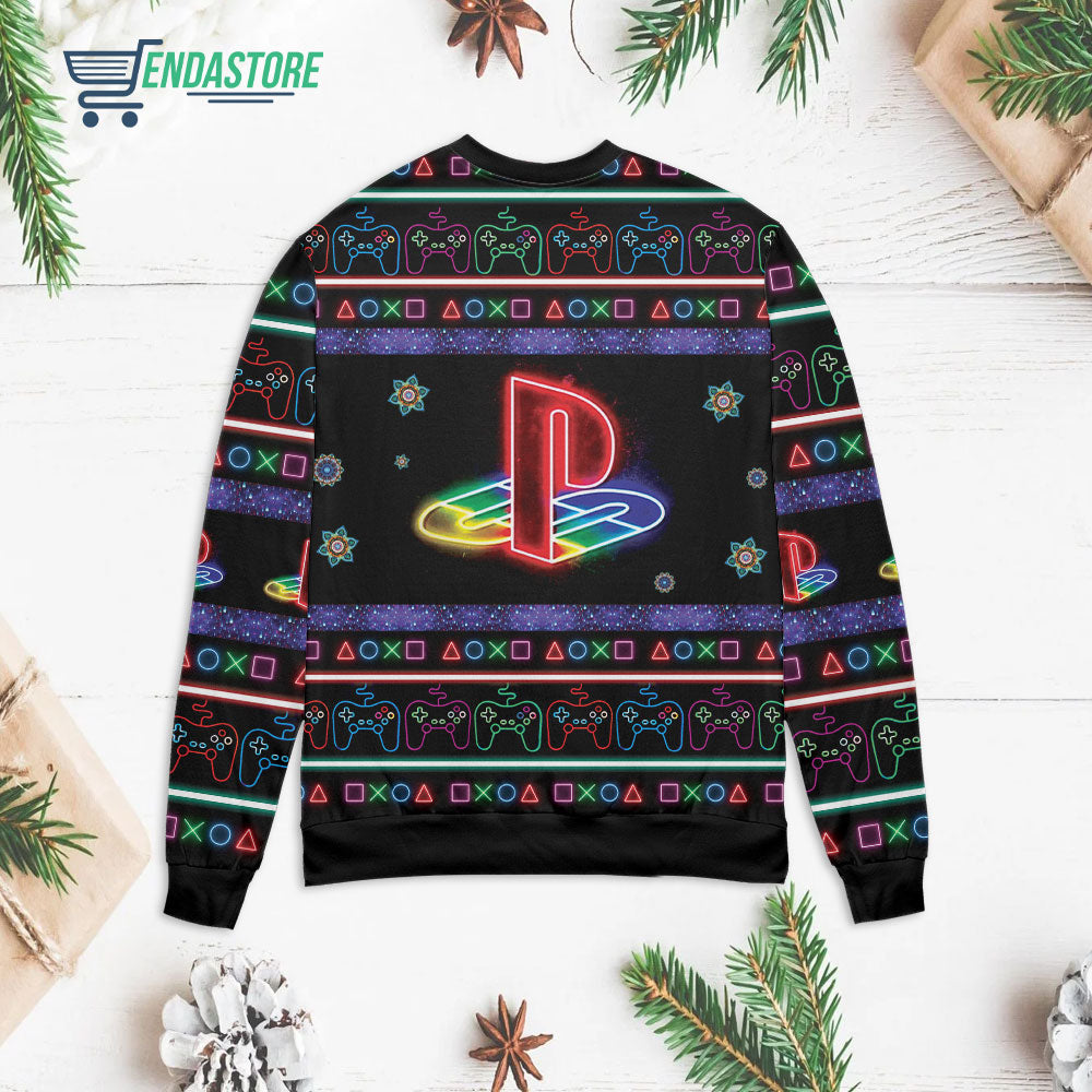 Playstation Neon 3D Christmas Sweater - Holiday Gift product image 2