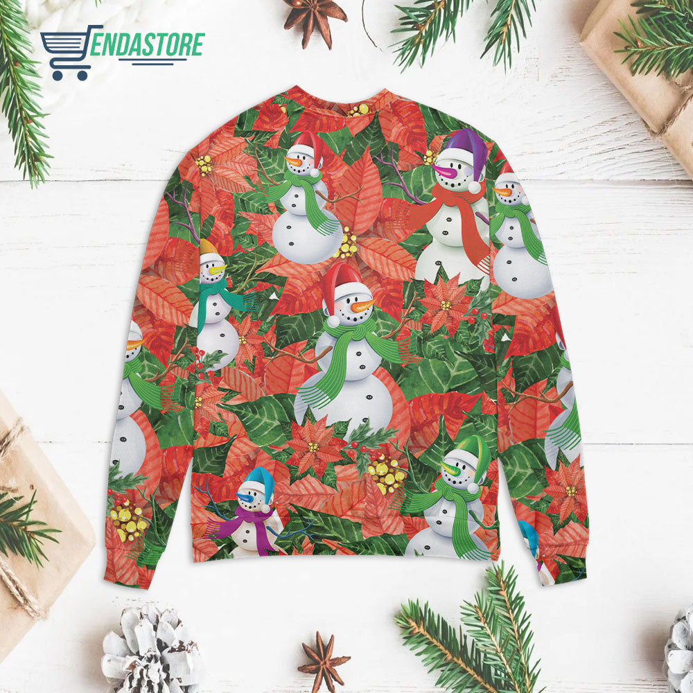 Merry Xmas snowman leaves 3D Christmas Sweater - Holiday Gift product image 2