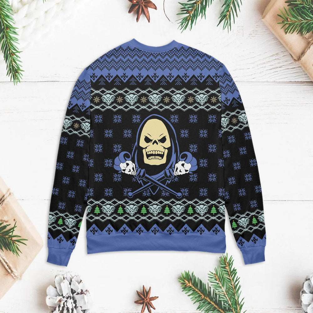 Skeletor i don’t like to feel good i like to feel evil 3D Christmas Sweater - Holiday Gift product image 2