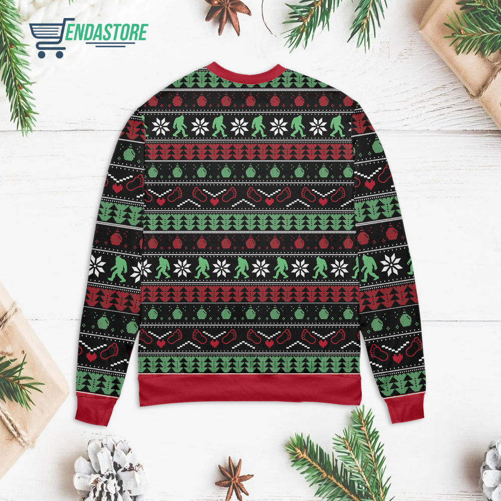 Believe in bigfoot squatching through the snow 3D Christmas Sweater - Holiday Gift product image 2