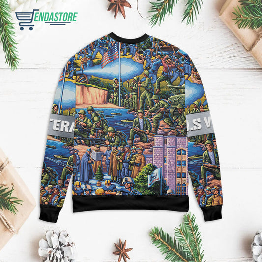 US Veteran memory 3D Christmas Sweater - Holiday Gift product image 2