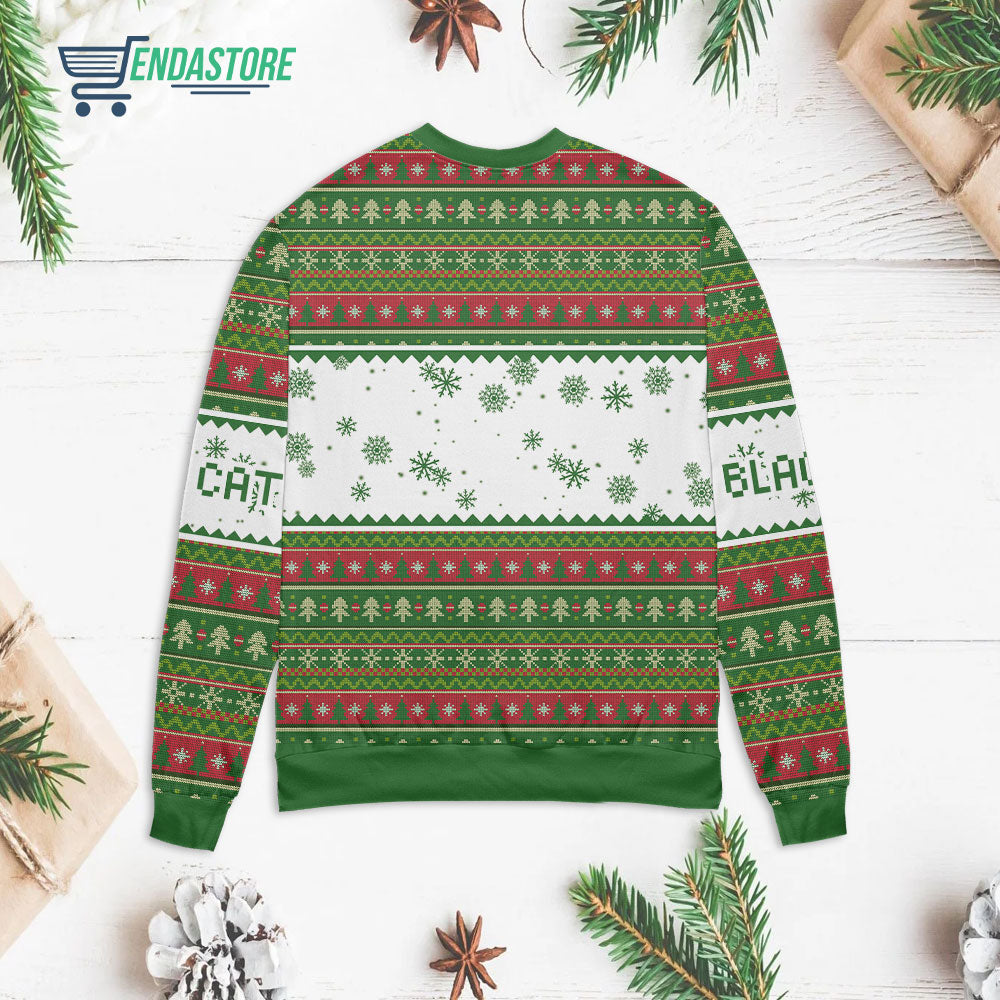 Black cat pine 3D Christmas Sweater - Holiday Gift product image 2