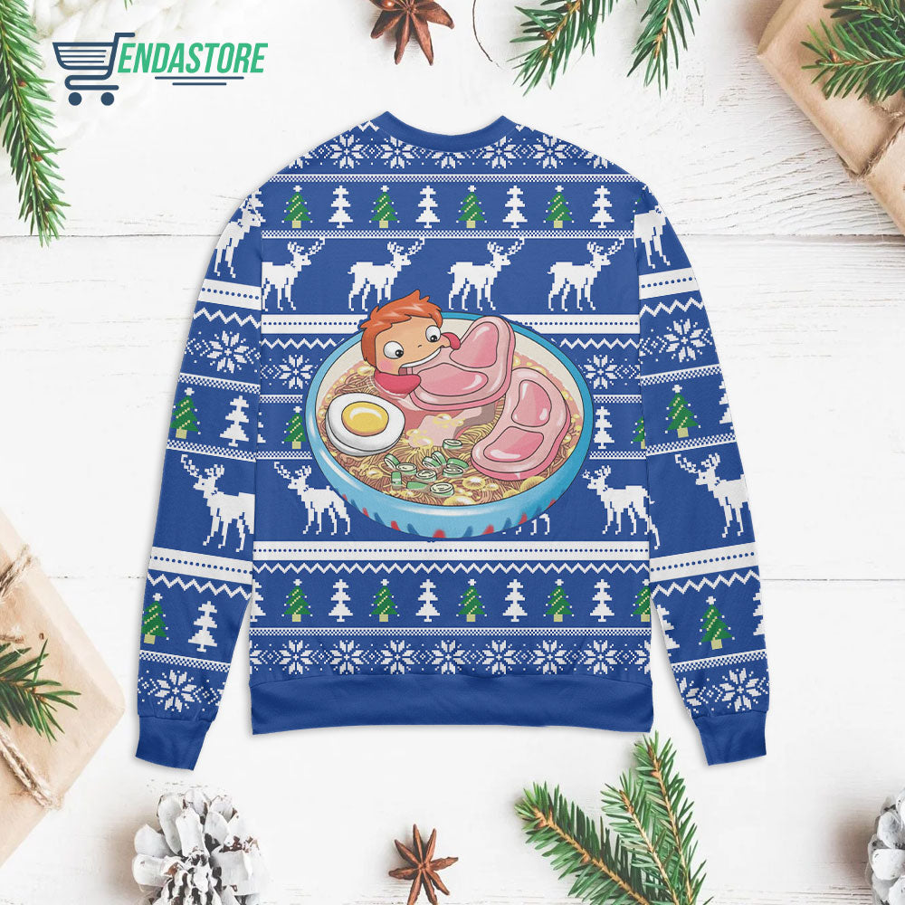 Ponyo Ham Miyazaki 3D Christmas Sweater - Holiday Gift product image 2