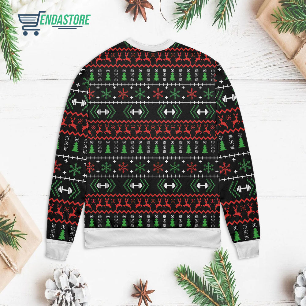 Santa love gym life has it’s ups and downs 3D Christmas Sweater - Holiday Gift product image 2