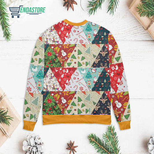 Vintage triangles colorful 3D Christmas Sweater - Holiday Gift product image 2