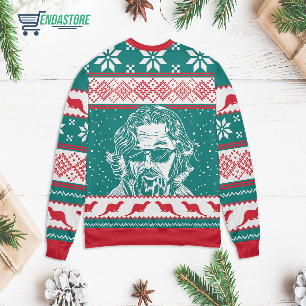 The Big Lebowski dude abide 3D Christmas Sweater - Holiday Gift product image 2