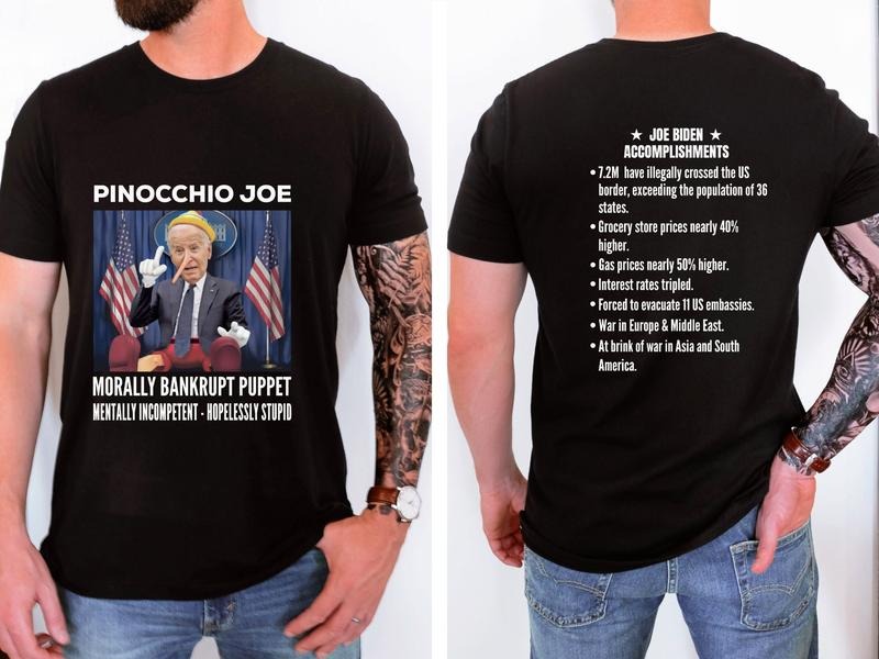 Anti Biden Pinocchio Joe Republican Funny Political - Adult & Kids T-Shirts, Sweatshirts & Hoodies apparel design preview 1