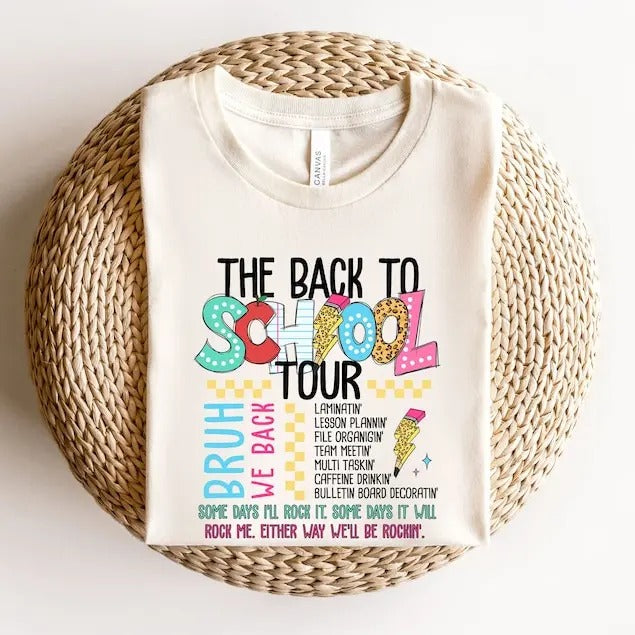 Back School Teacher Tour Concert Elementary Middle - Adult & Kids T-Shirts, Sweatshirts & Hoodies apparel design preview 1