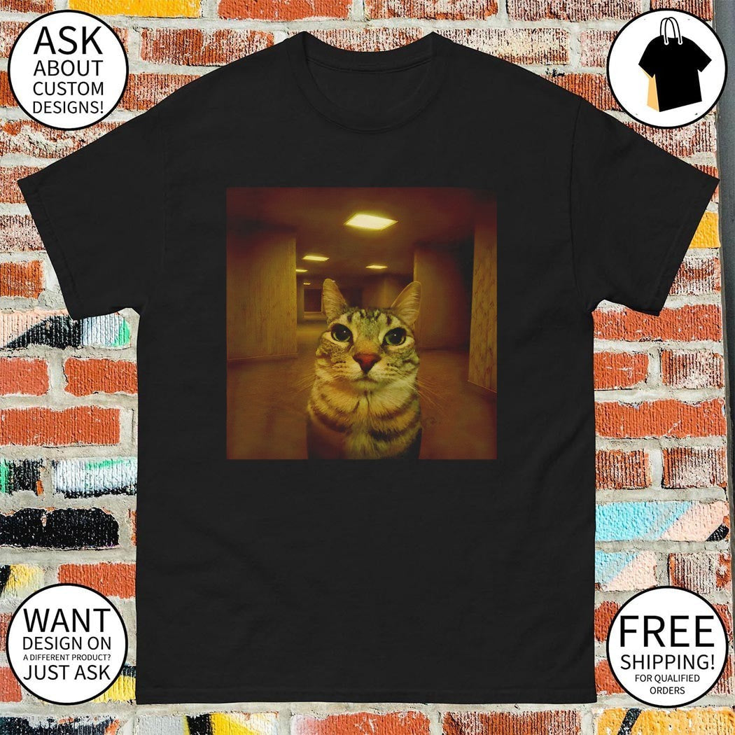 Backrooms weirdcore cat meme - Adult & Kids T-Shirts, Sweatshirts & Hoodies apparel design preview 1