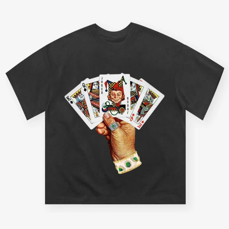 Bad Boy Poker Print Vintage Y2k Cotton Medium Short - Adult & Kids T-Shirts, Sweatshirts & Hoodies apparel design preview 1