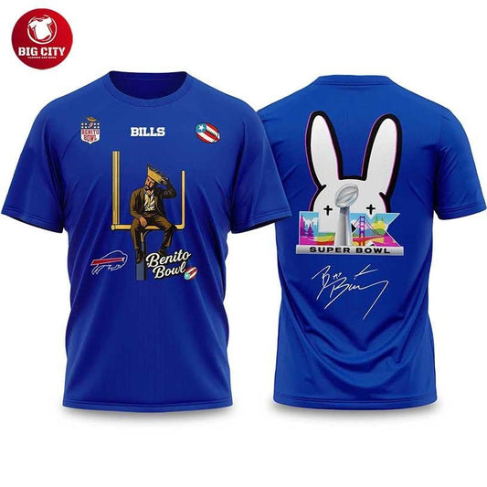 Bad Bunny 2026 Bills Bowl LX Halftime Show Two Sided - Adult & Kids T-Shirts, Sweatshirts & Hoodies apparel design preview 1